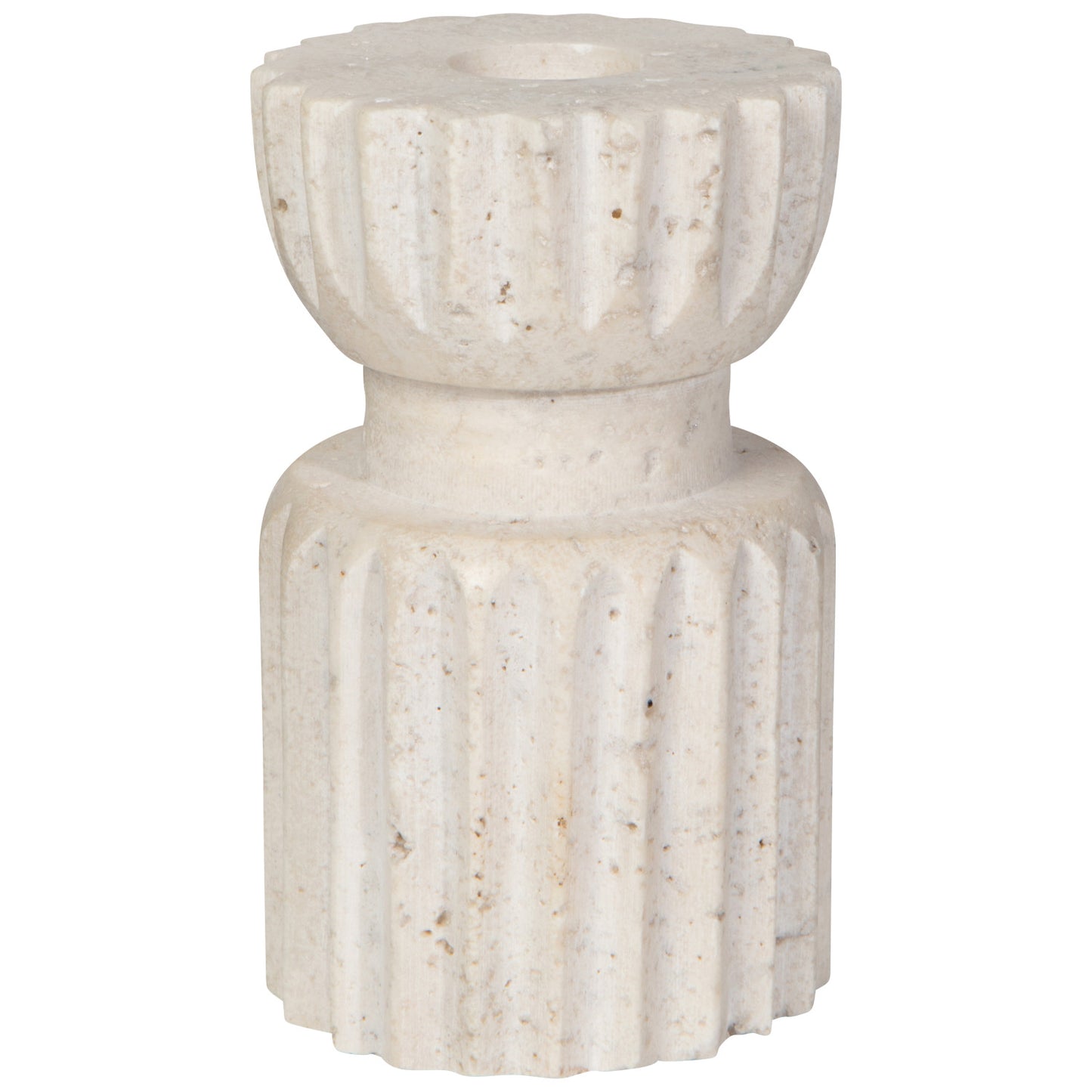 Danica Travertine Reversible Candle Holder-Tall