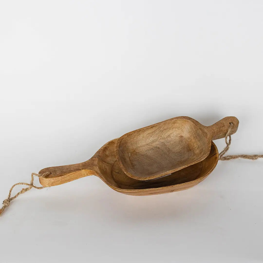 Wooden Bowl with Handle-Large