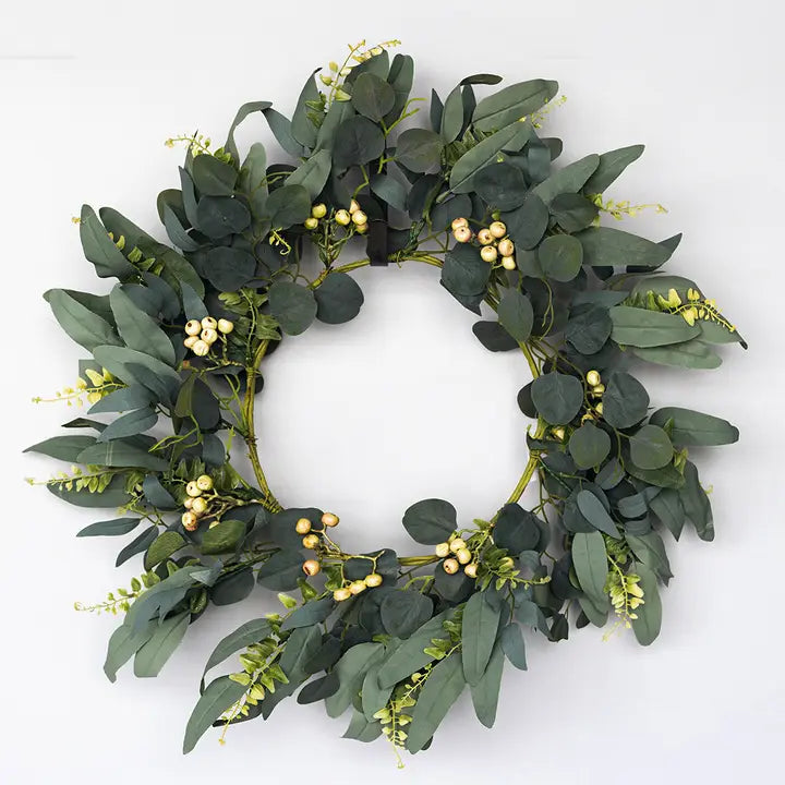 Green Leaf Wreath with Berries