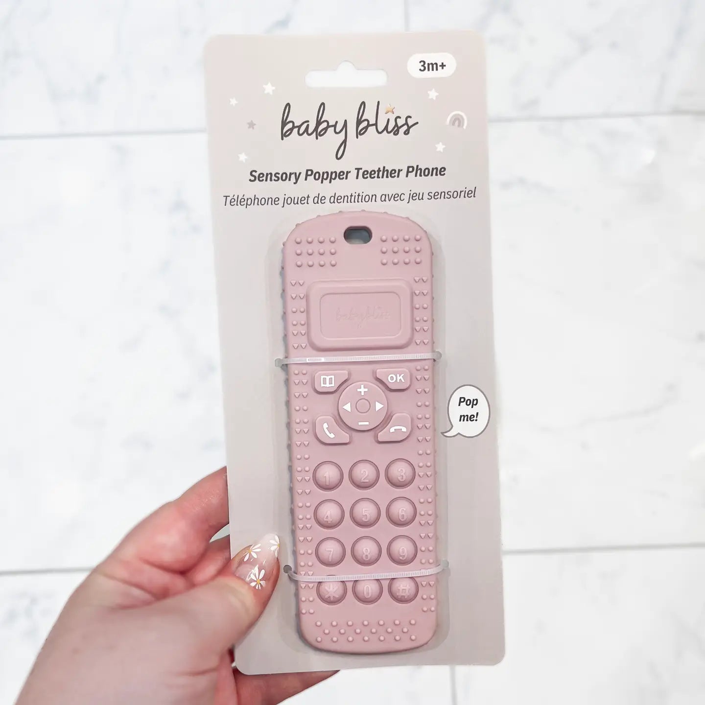 Sensory Popper Teether Phone-Blue/Sage/Pink