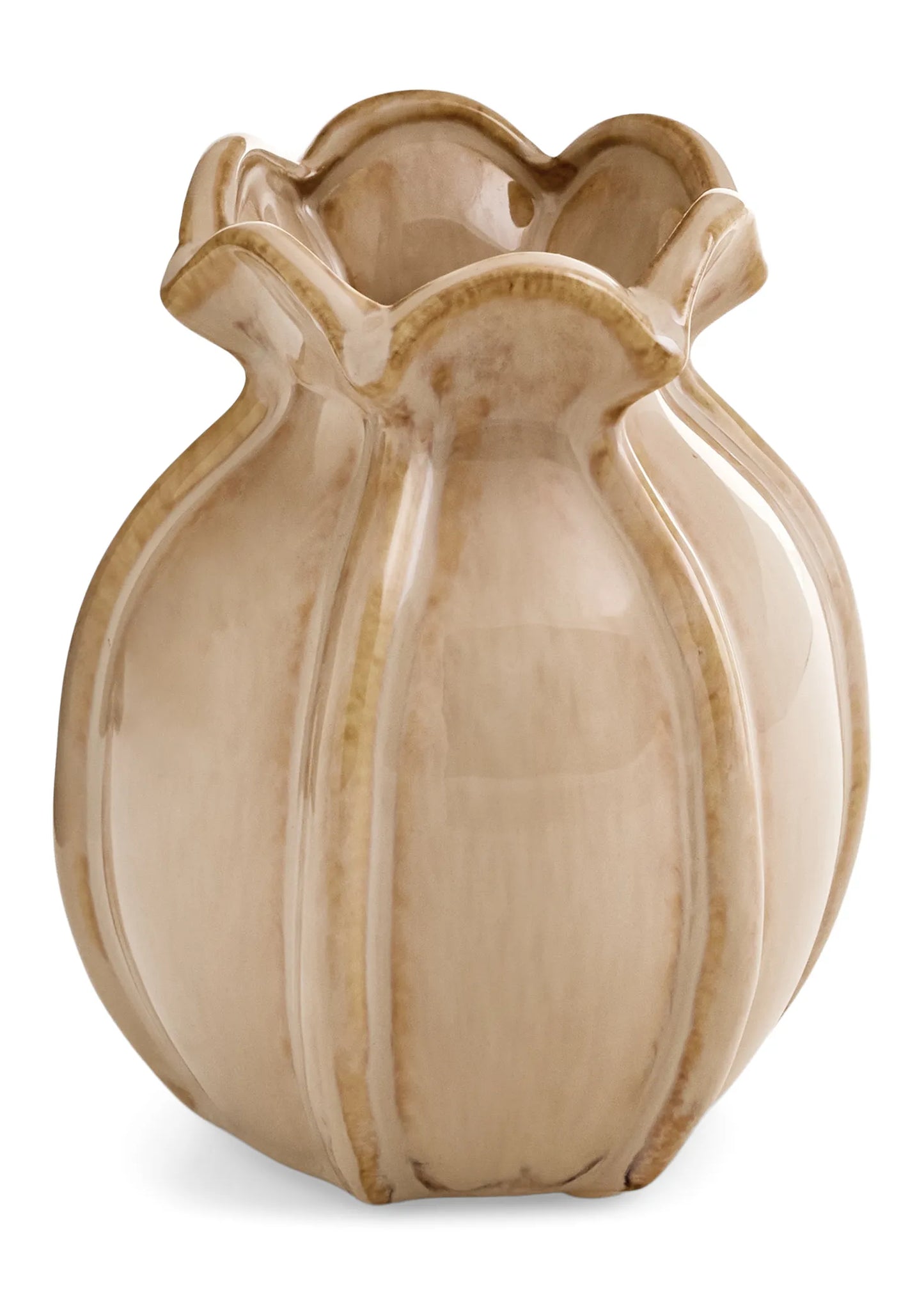 Small Clay Vase with Ruffles