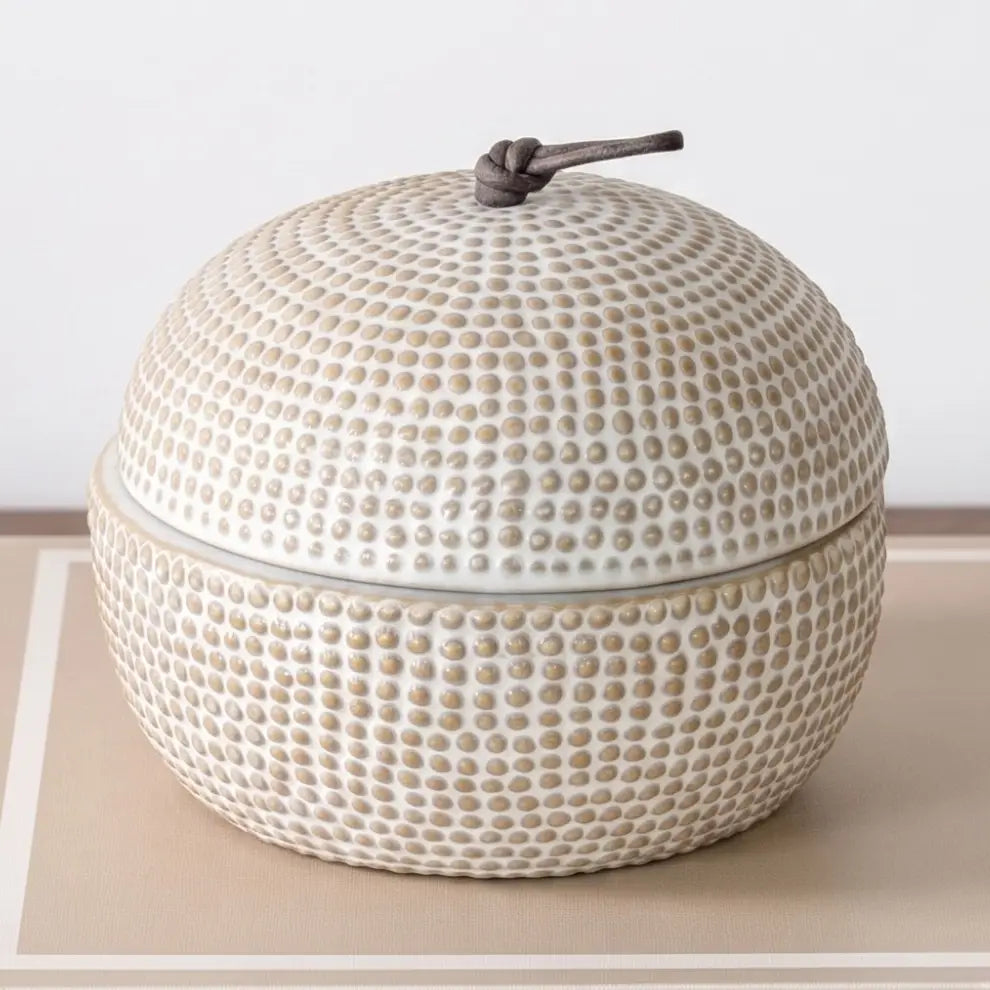 Dot Pattern Ceramic Canister