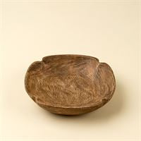 Spade Carved Wood Dish-Round