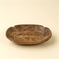 Spade Carved Wood Dish-Oval