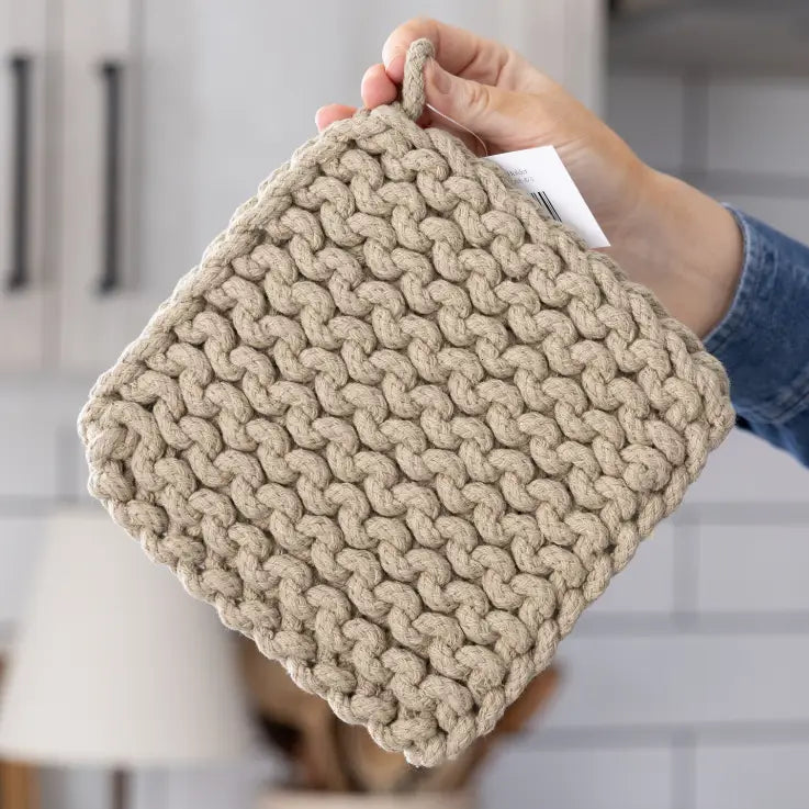 Sage Knitted Potholder