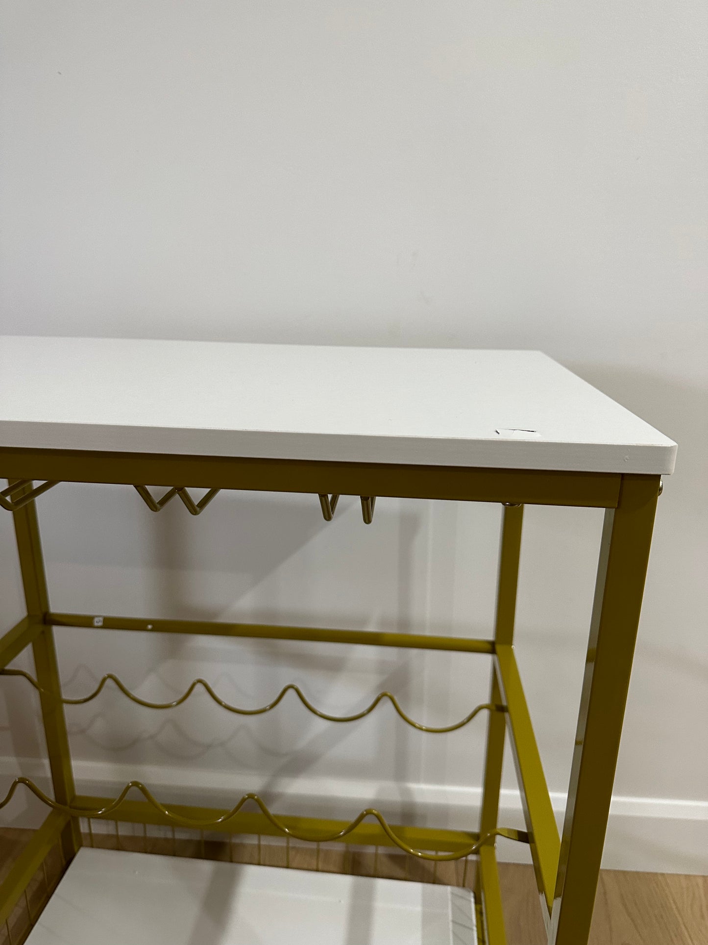 Gold Bar Cart/ Wine Rack