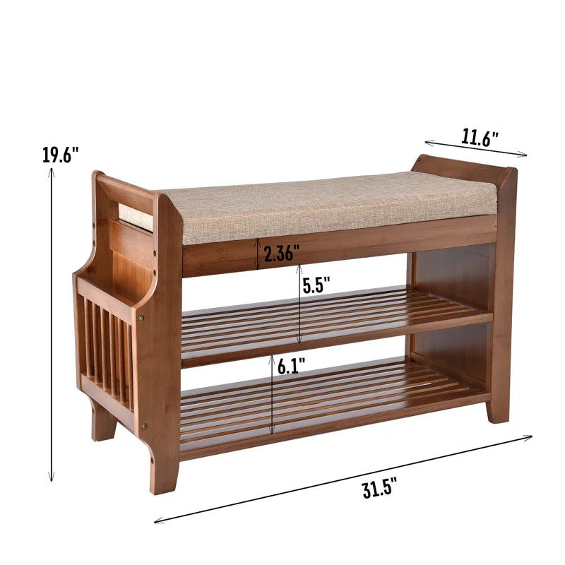 6 Pair shoe Storage bench