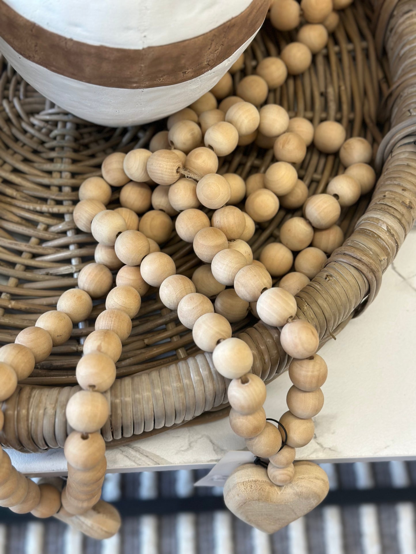 32” Large beads with hearts