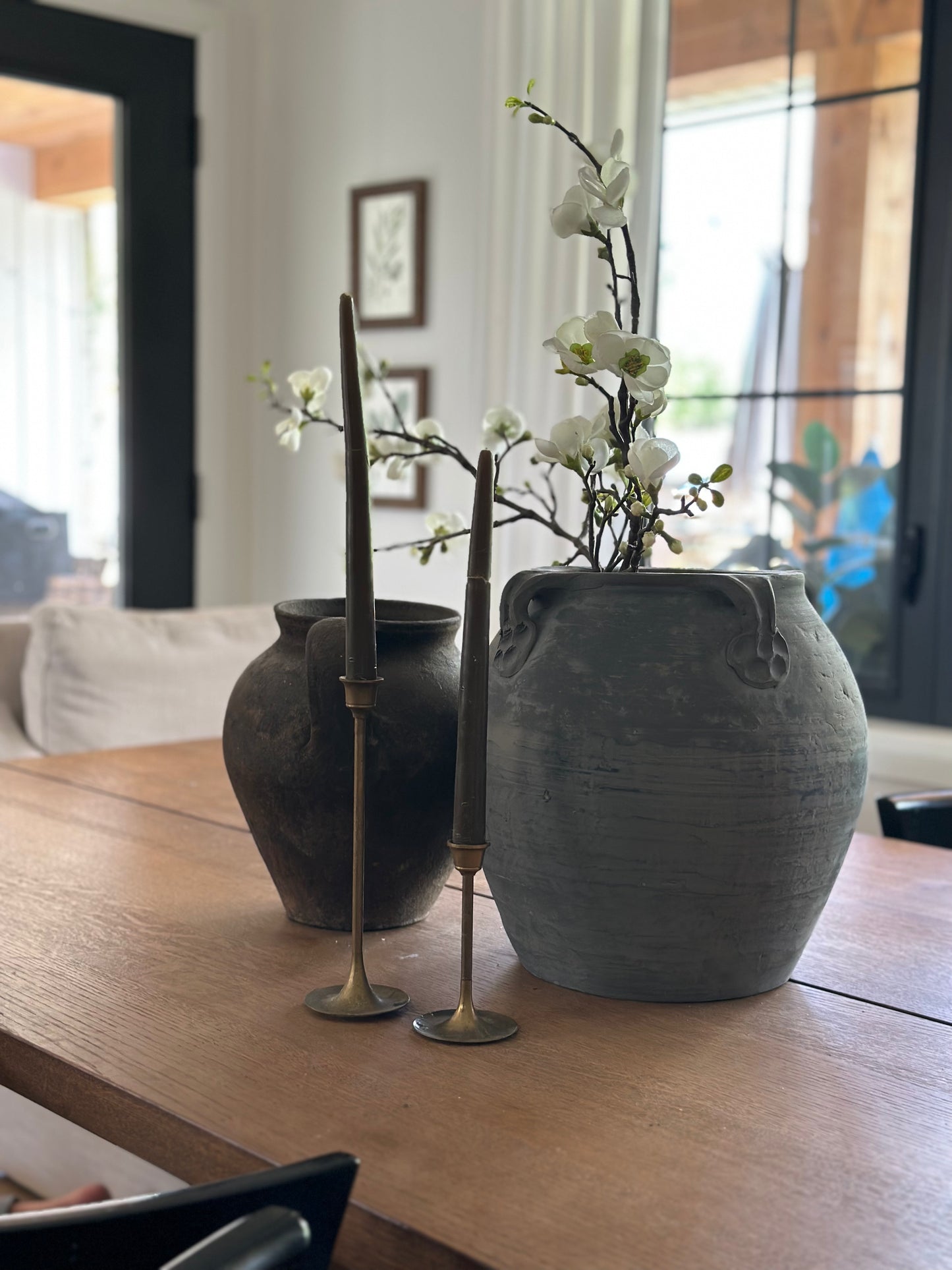 Pair of brass candlesticks