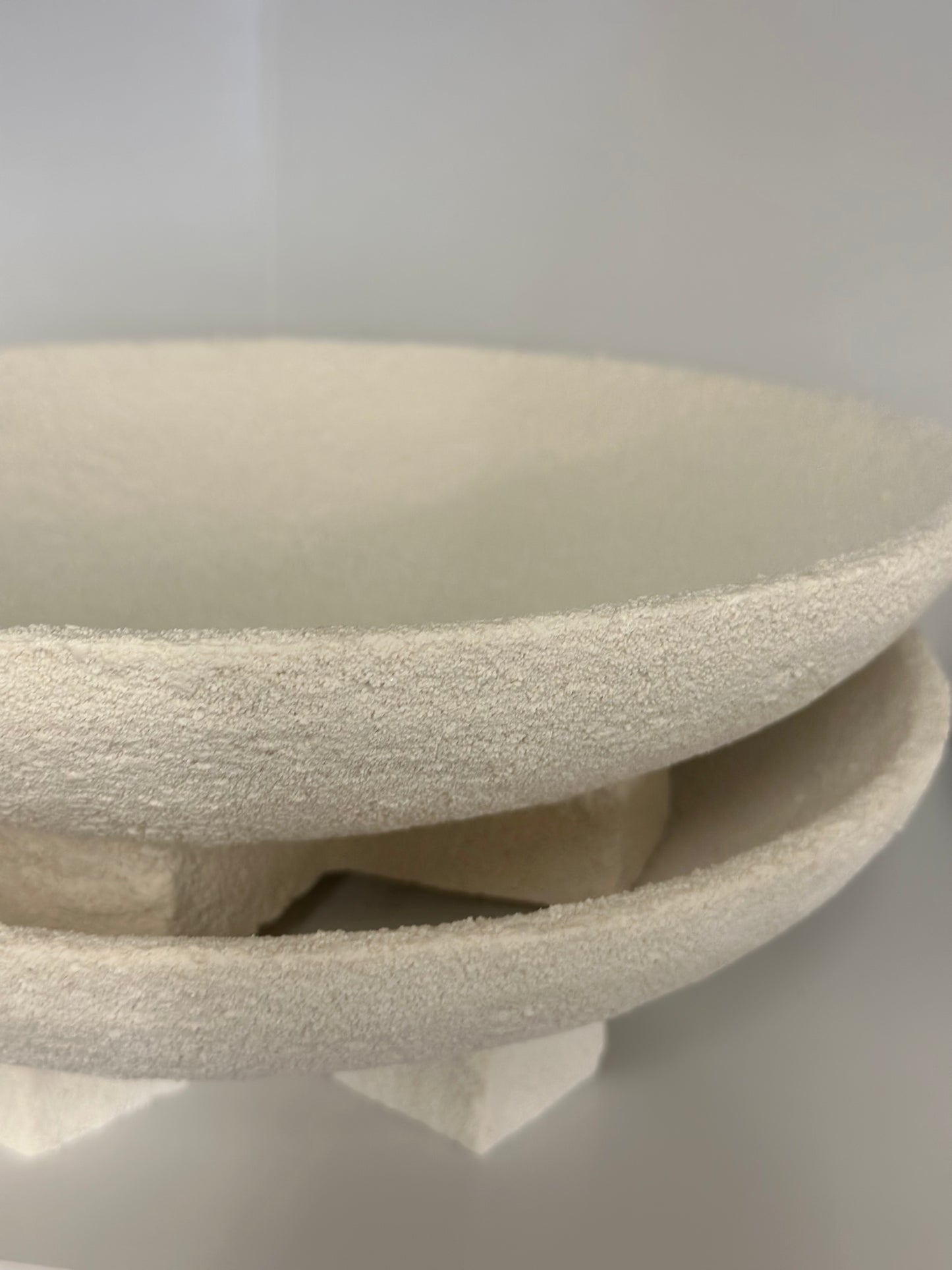 Cream ceramic textured bowl