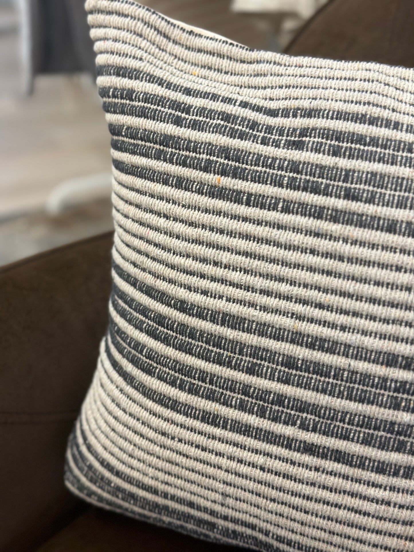 Natural/ Dark Grey striped