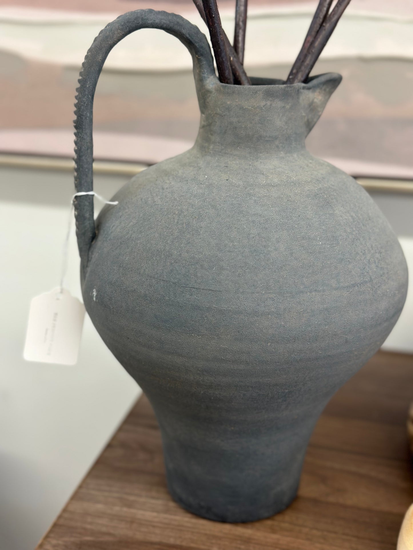 Tall slate jug with handle
