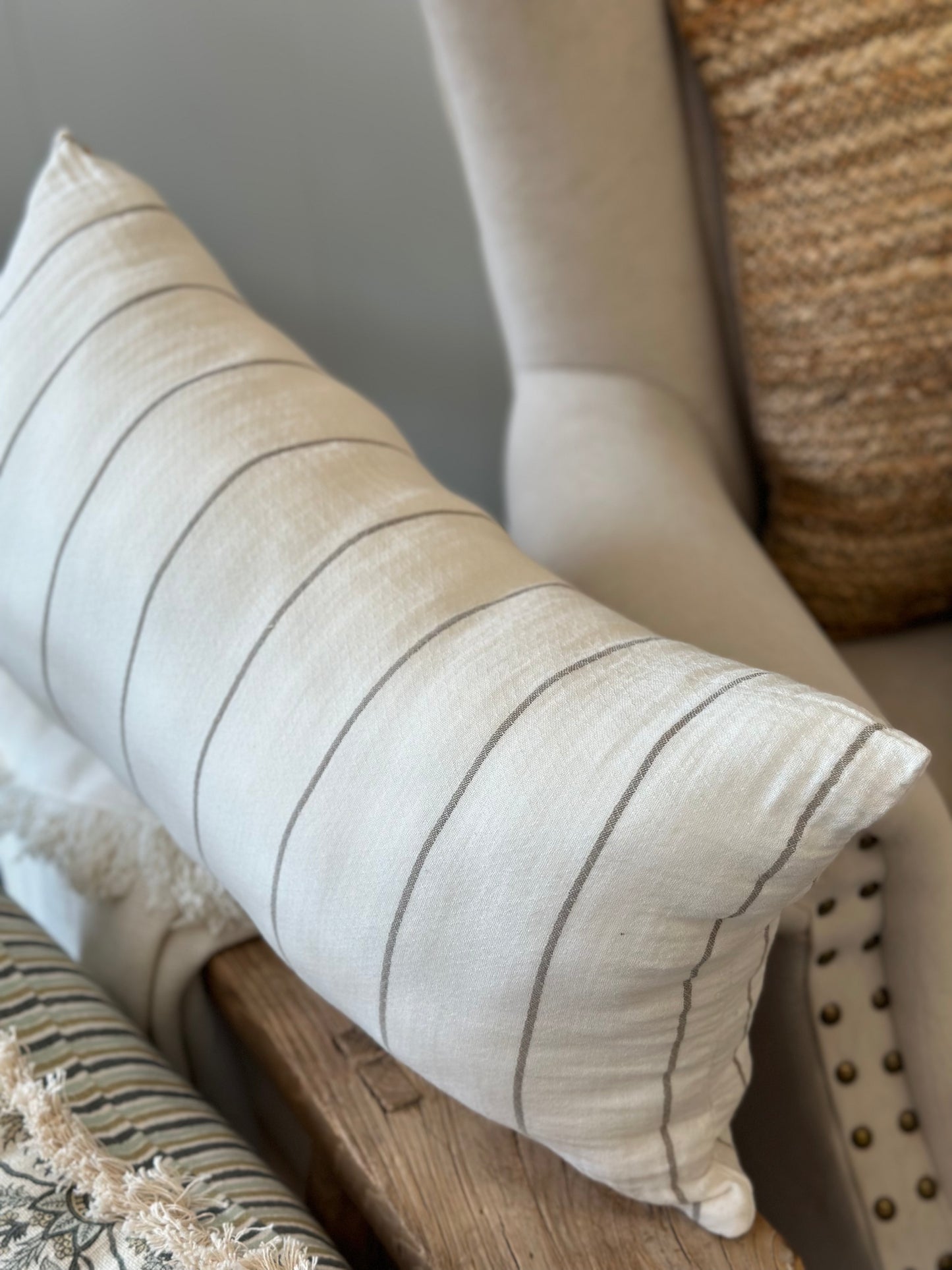 Striped lumbar pillow