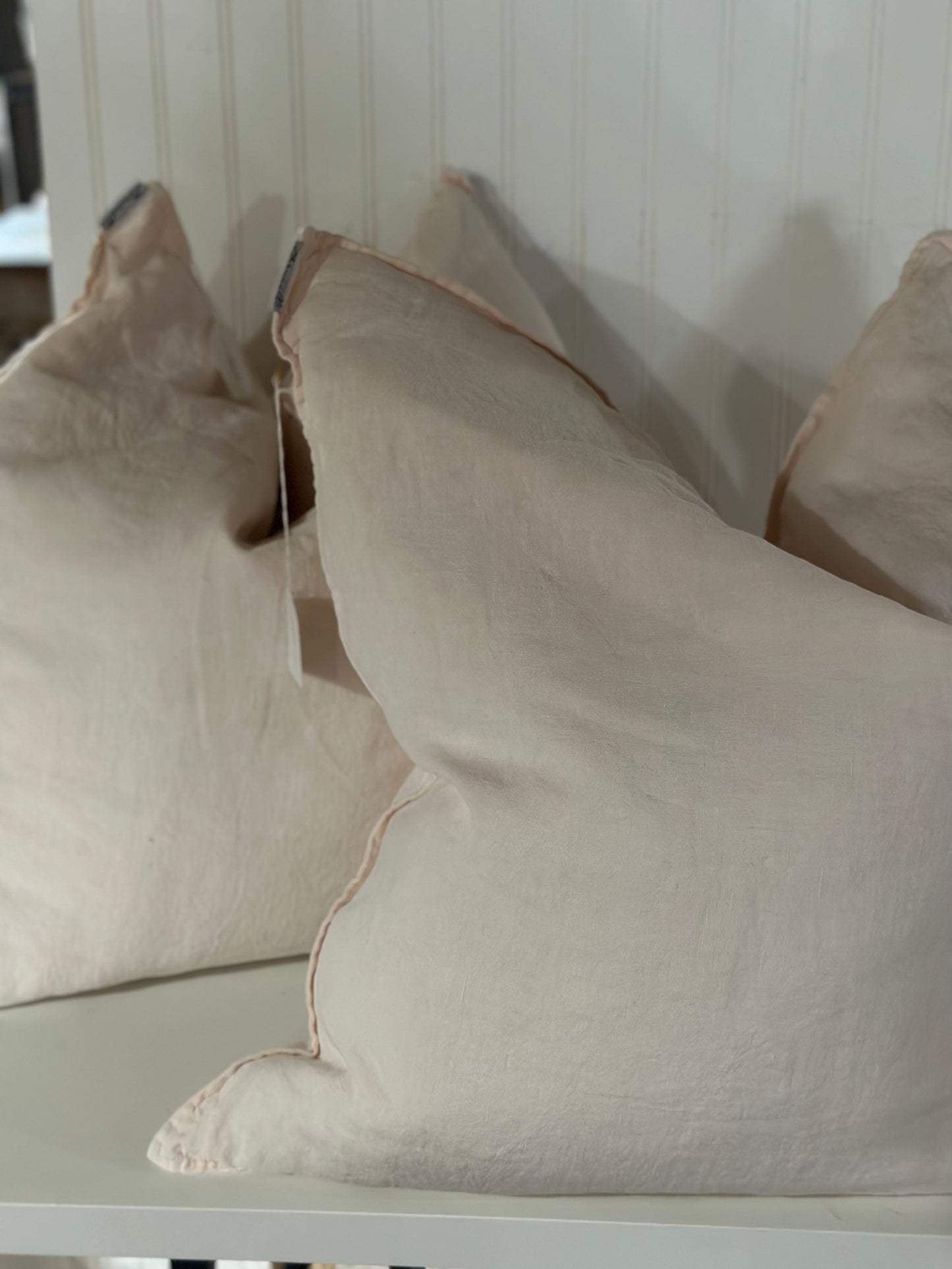 Linen Stone Wash Blush Pink Pillows
