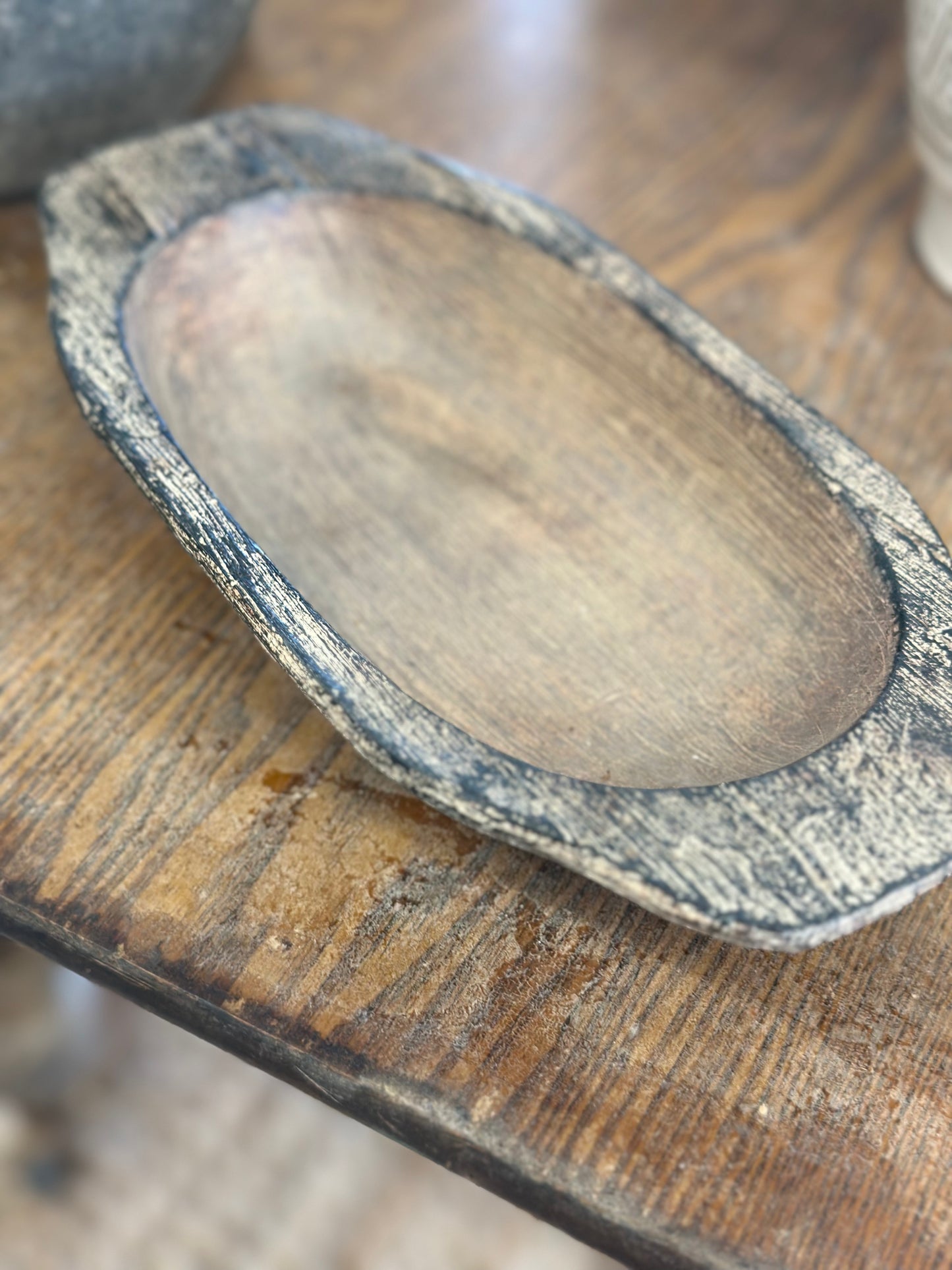 Wood dough bowl