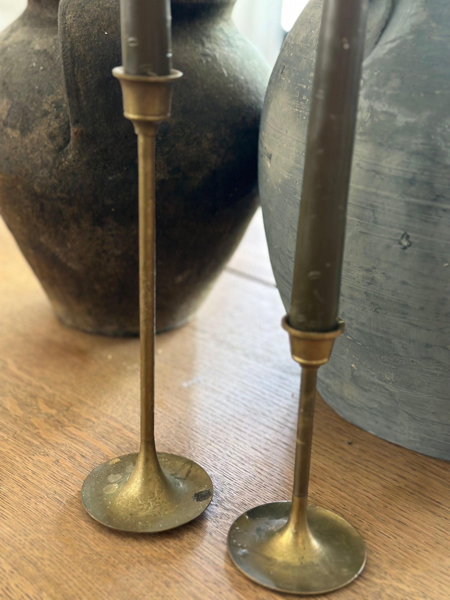 Pair of brass candlesticks
