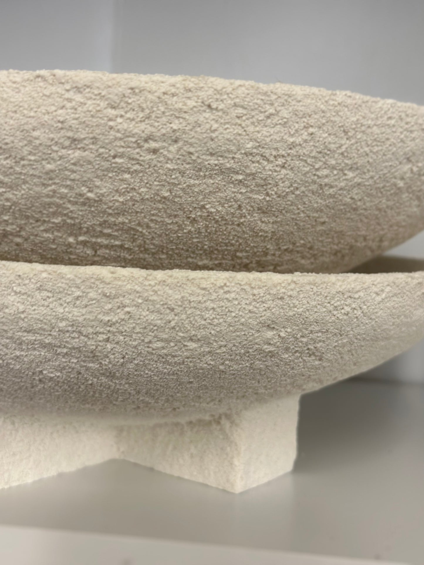 Cream ceramic textured bowl