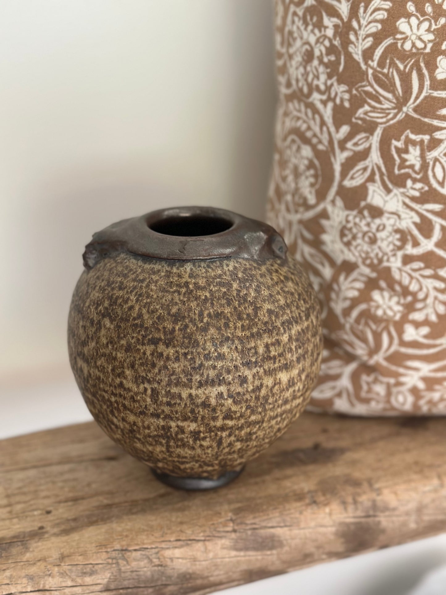 Textured brown vintage vase