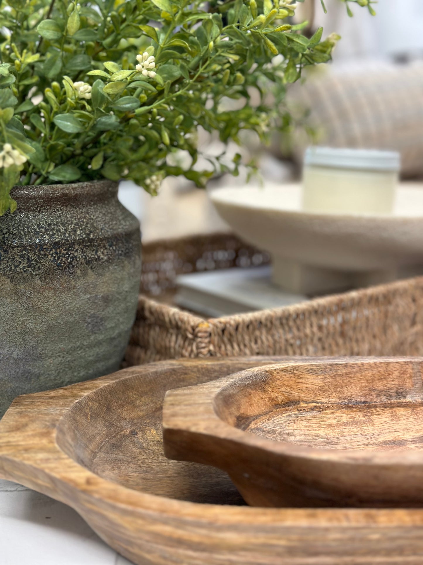 Wood dough bowl (large)