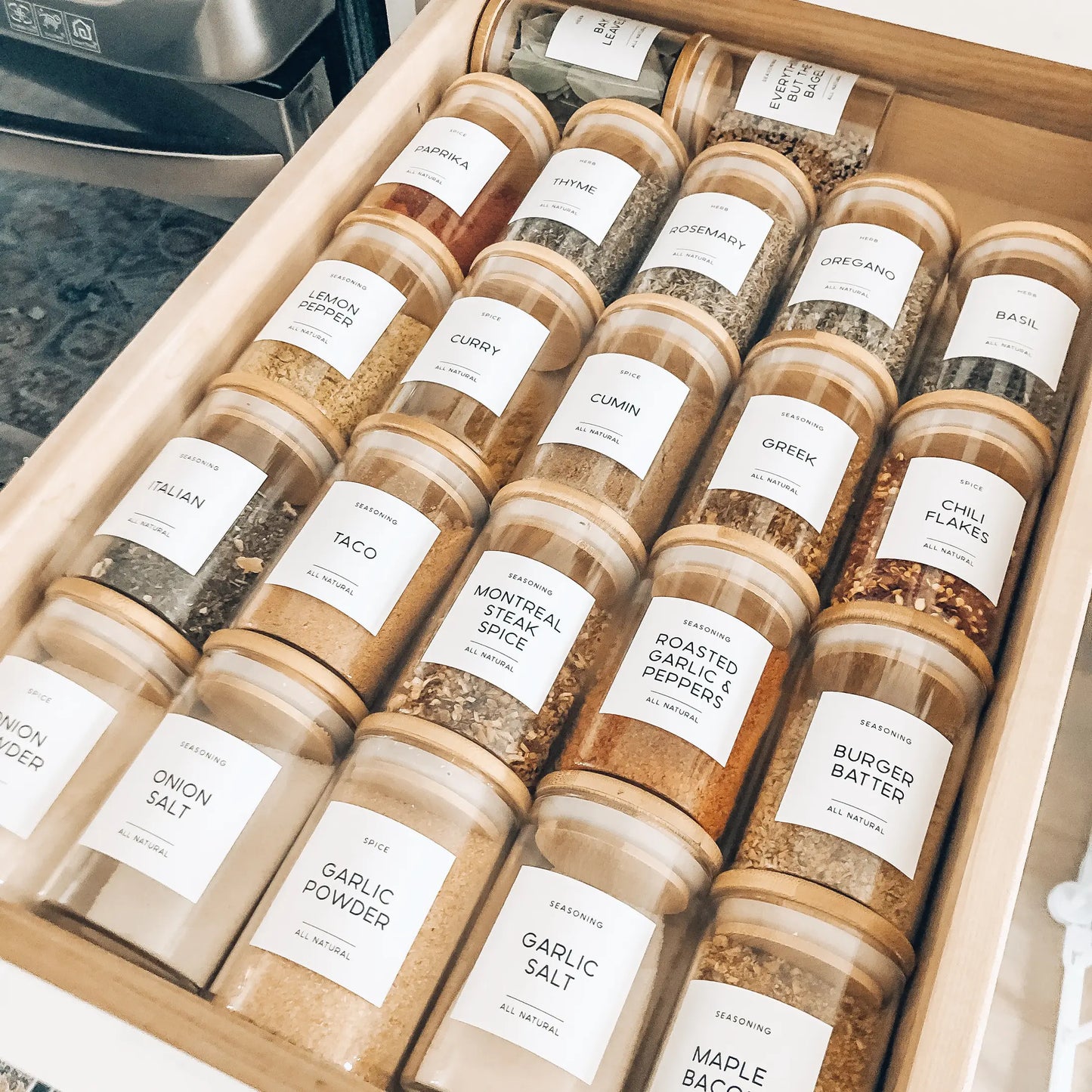 Bamboo Spice Jars - 250 ML