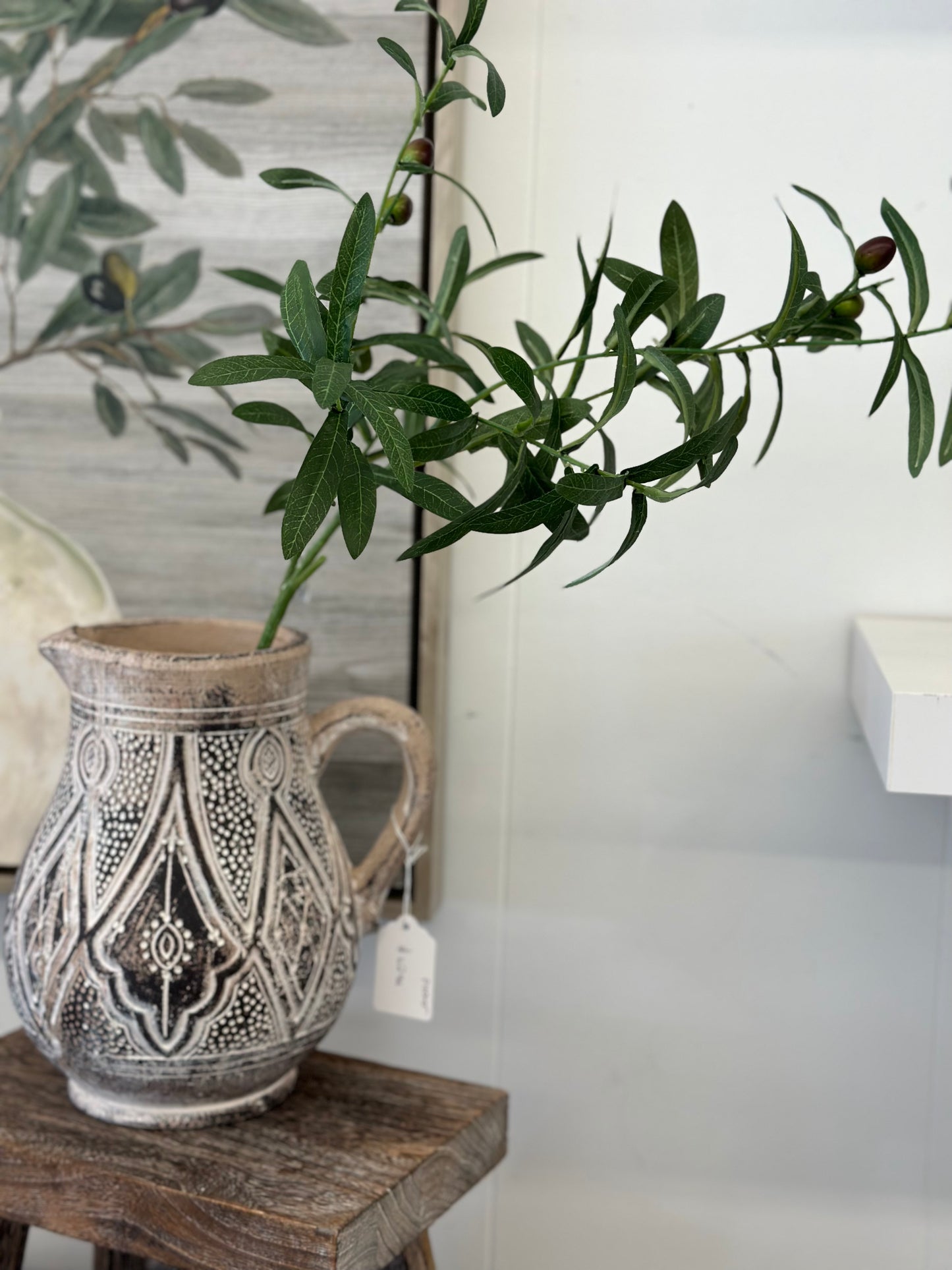 Arabesque Cream Pot with handle