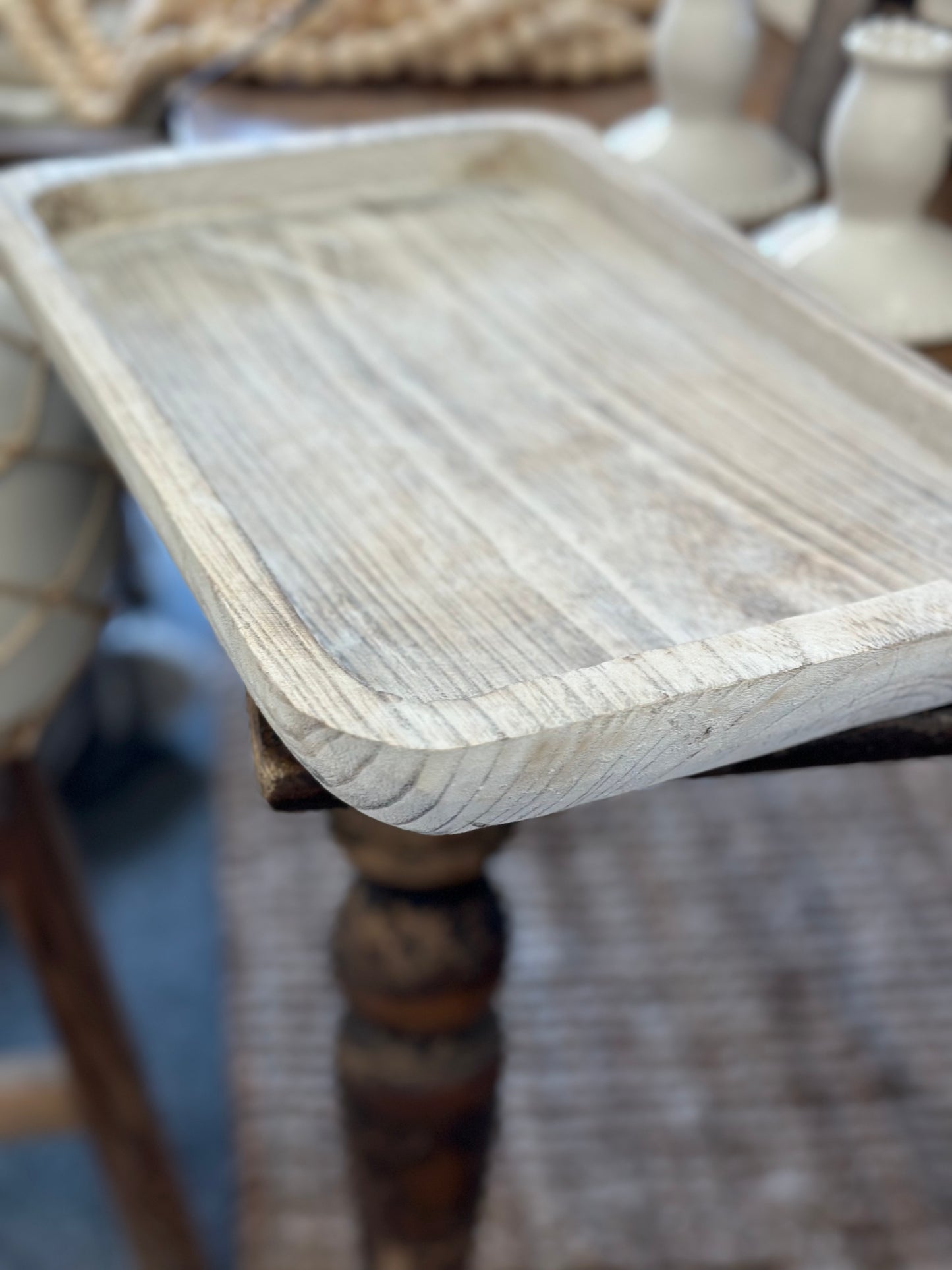Grey wood tray