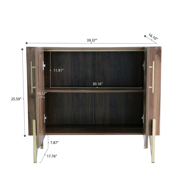 Walnut Sideboard with gold