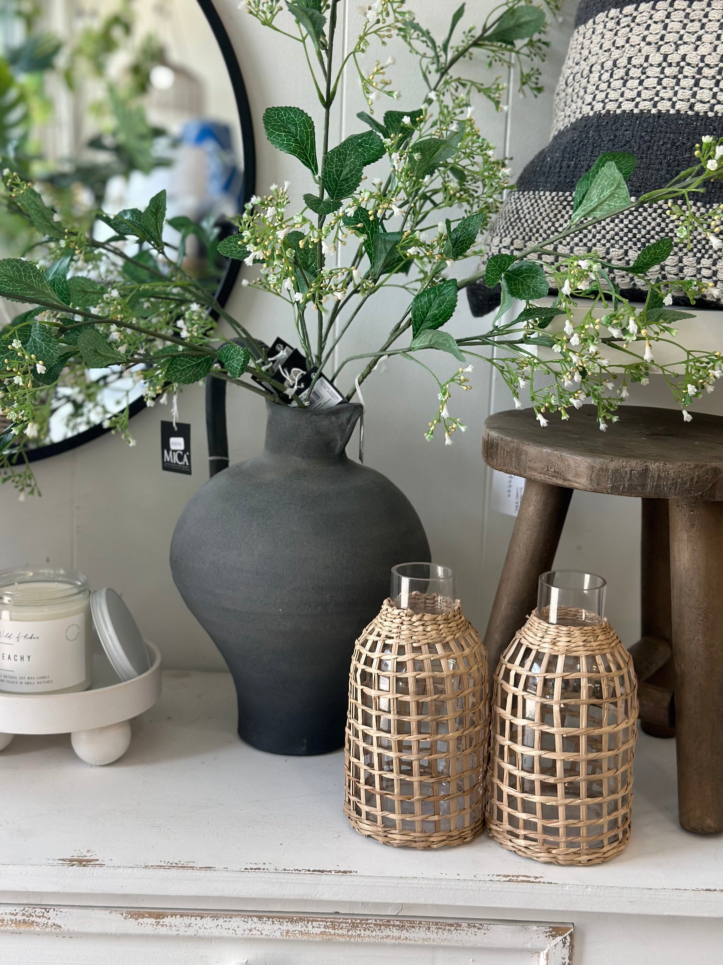 Tall slate jug with handle
