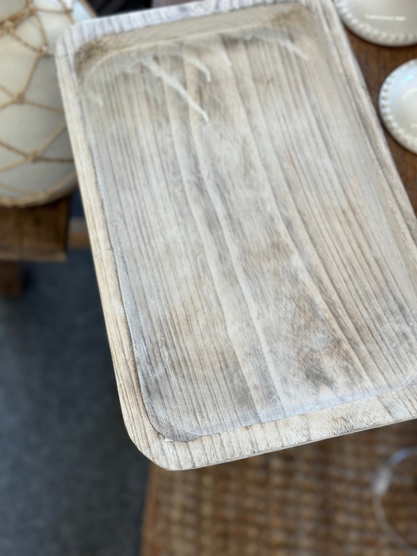 Grey wood tray