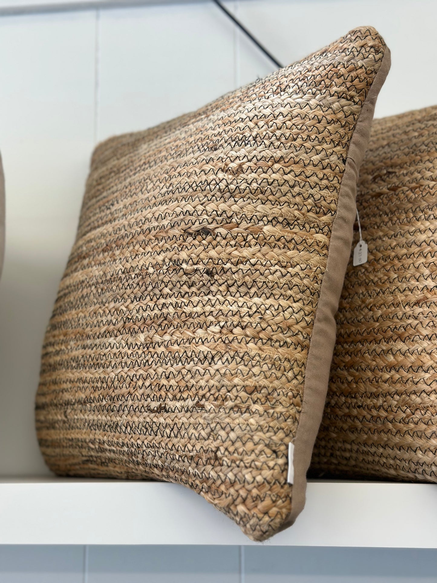 Braided jute pillow