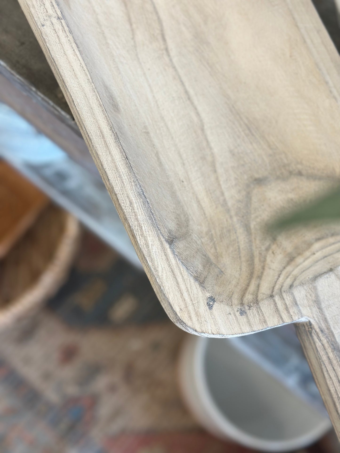 Light grey wood tray with handle
