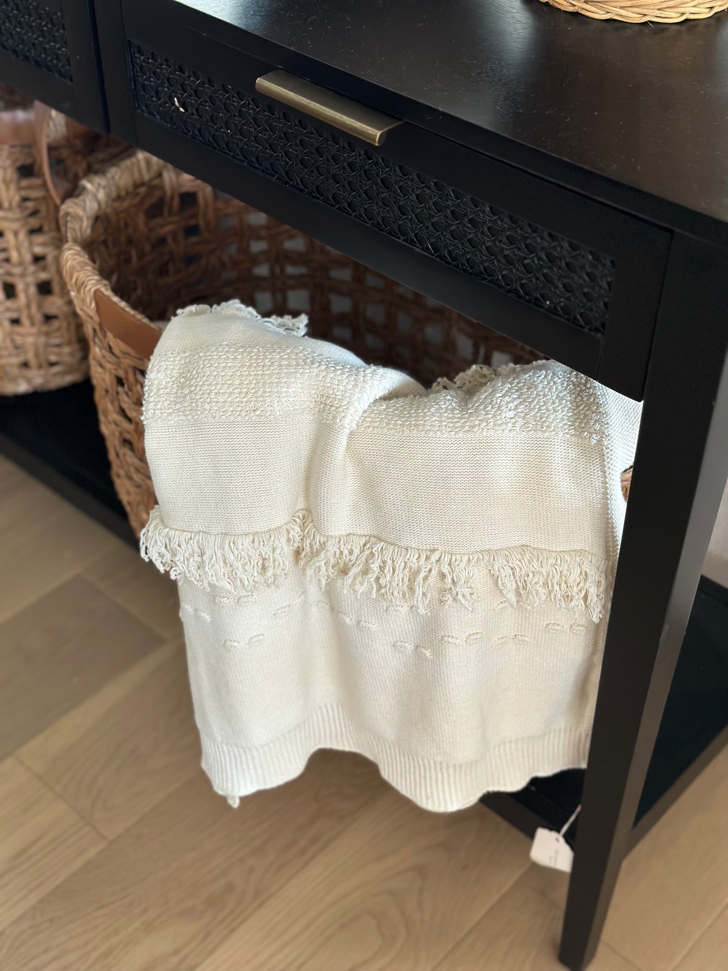 Cream boho blanket