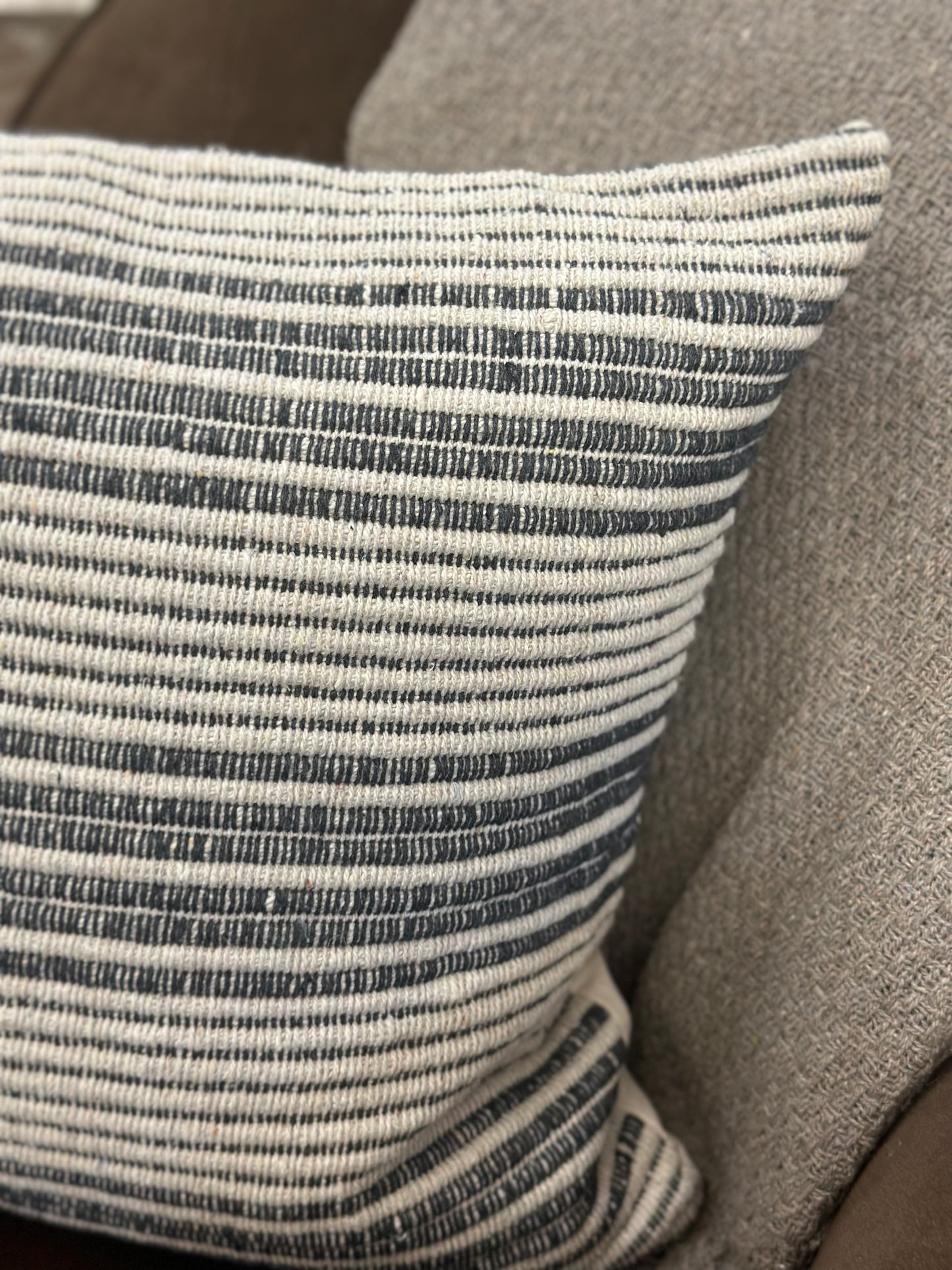 Natural/ Dark Grey striped