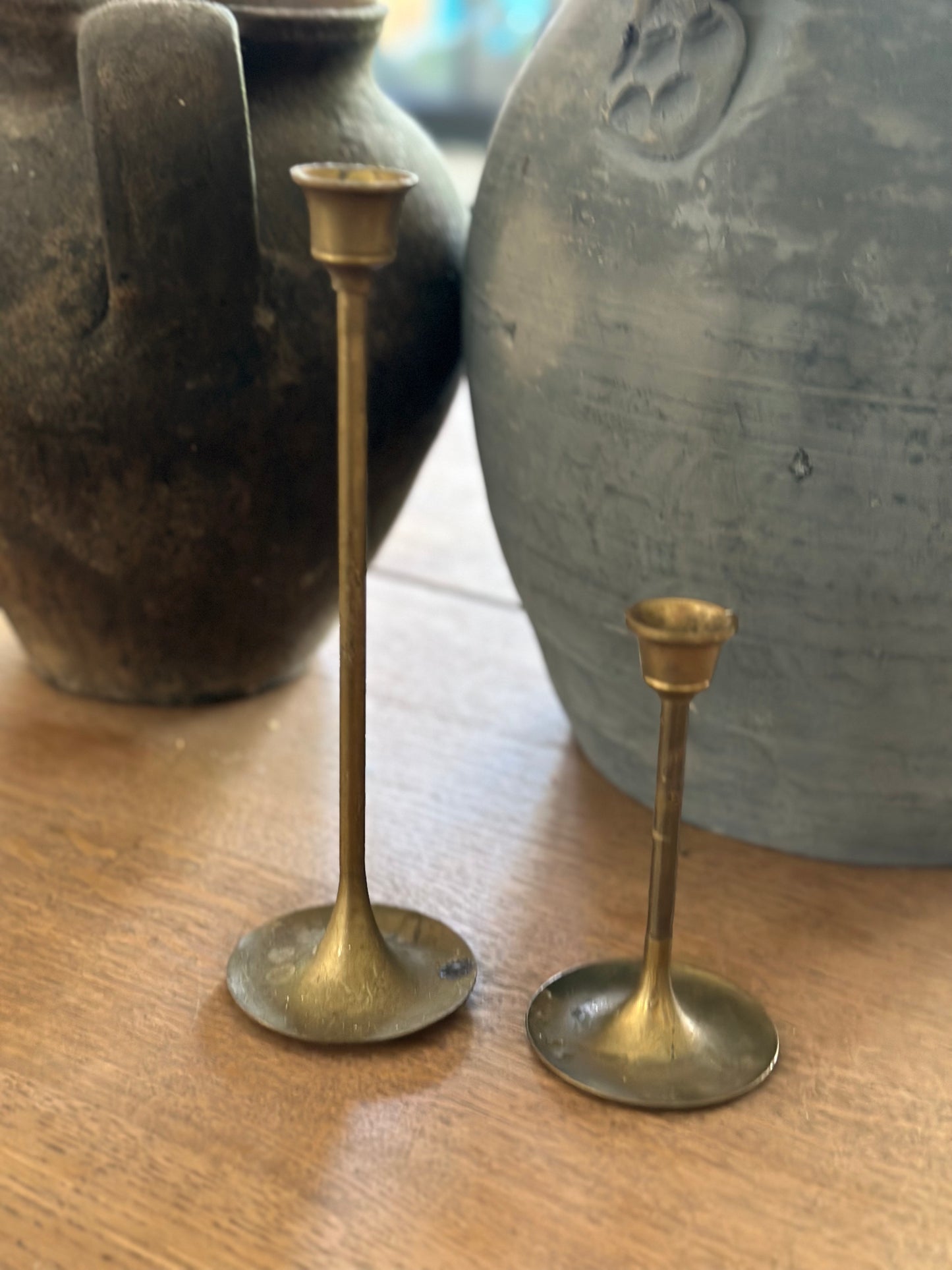 Pair of brass candlesticks