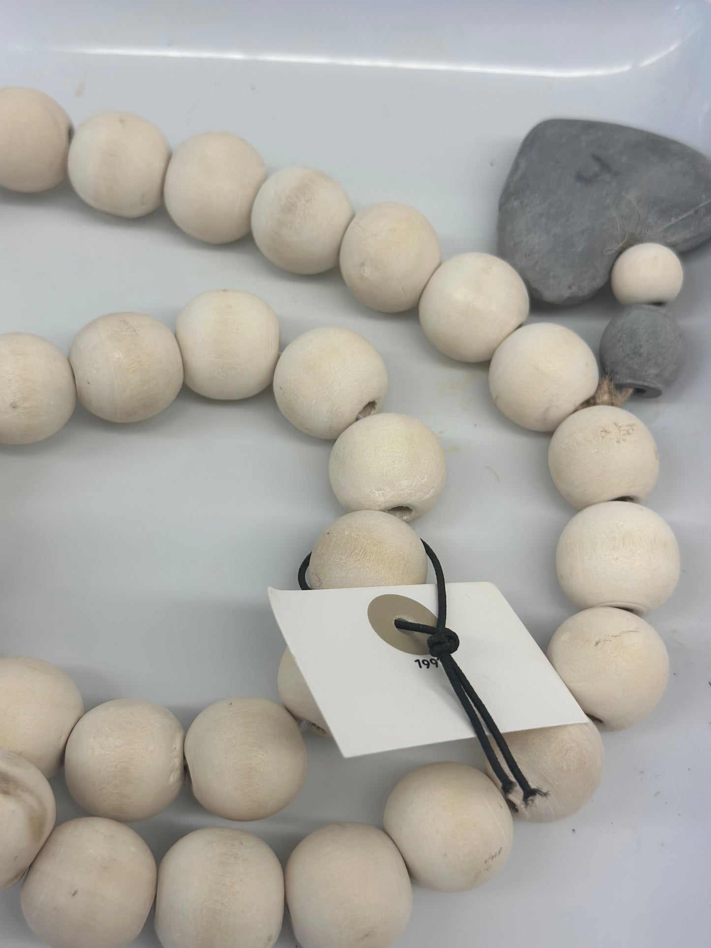 Ivory beads with grey heart