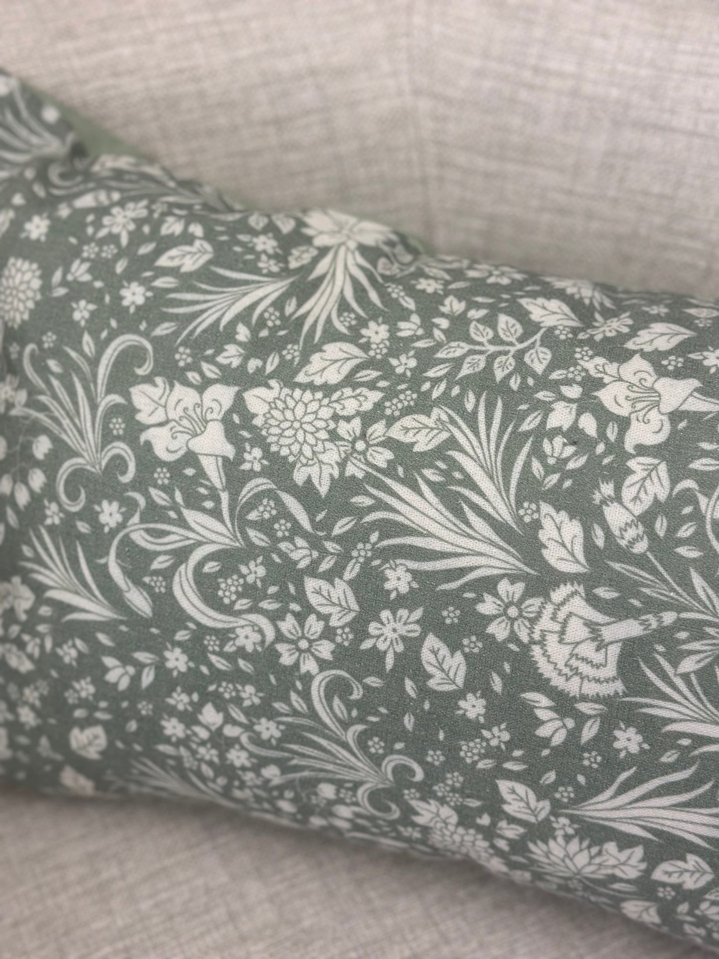 Indoor/ Outdoor green floral cushion