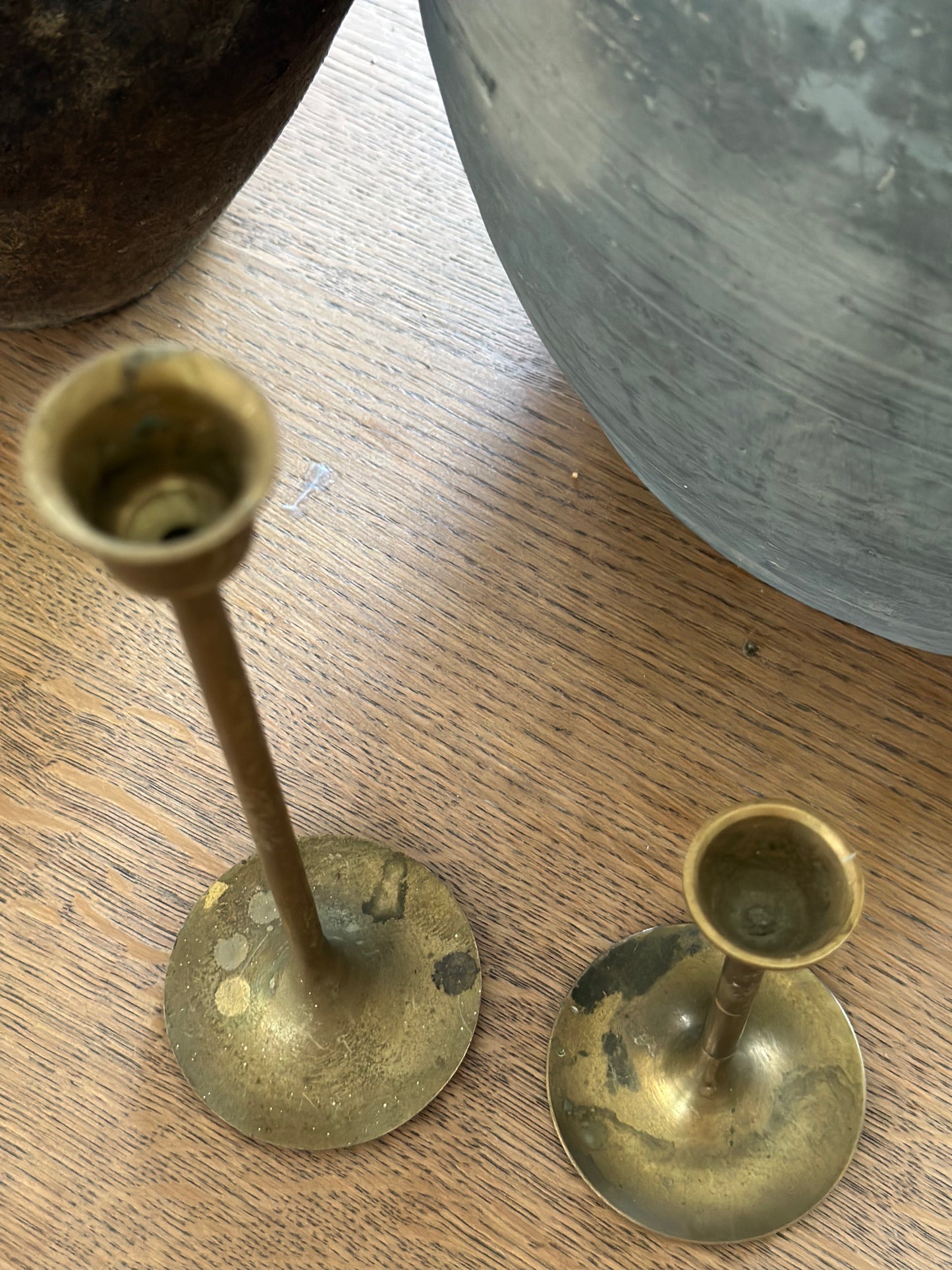 Pair of brass candlesticks