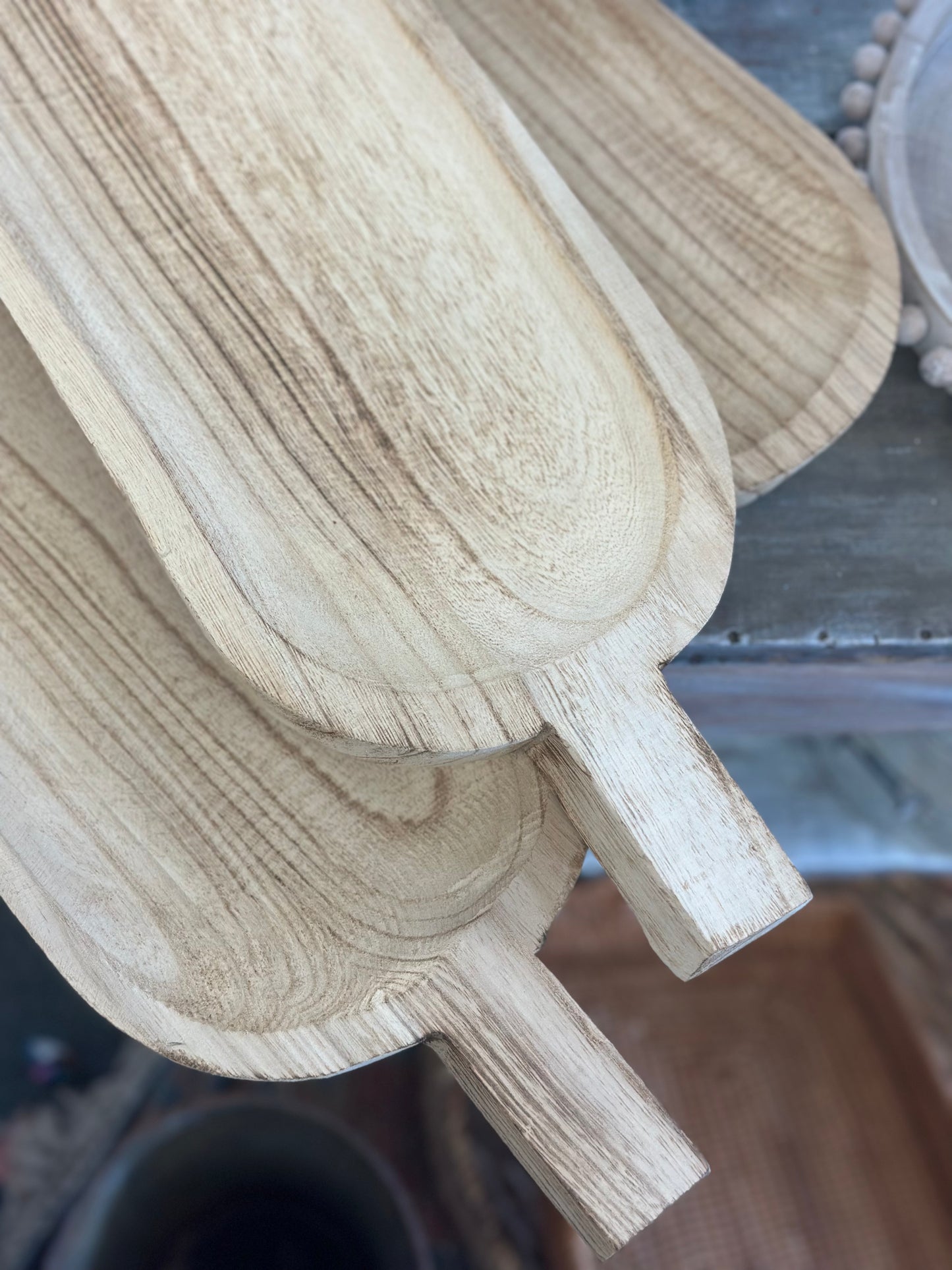 Wood boat with handle