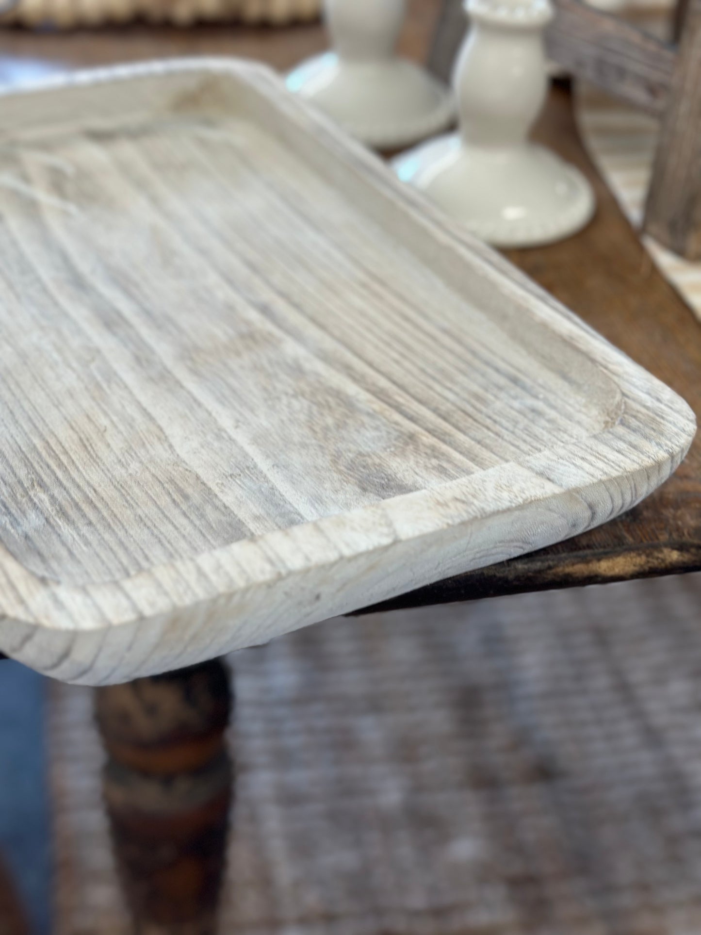 Grey wood tray