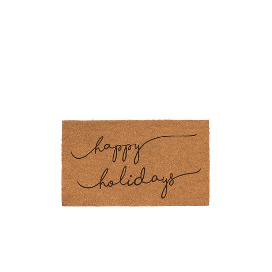 Happy Holidays Script Coir mat