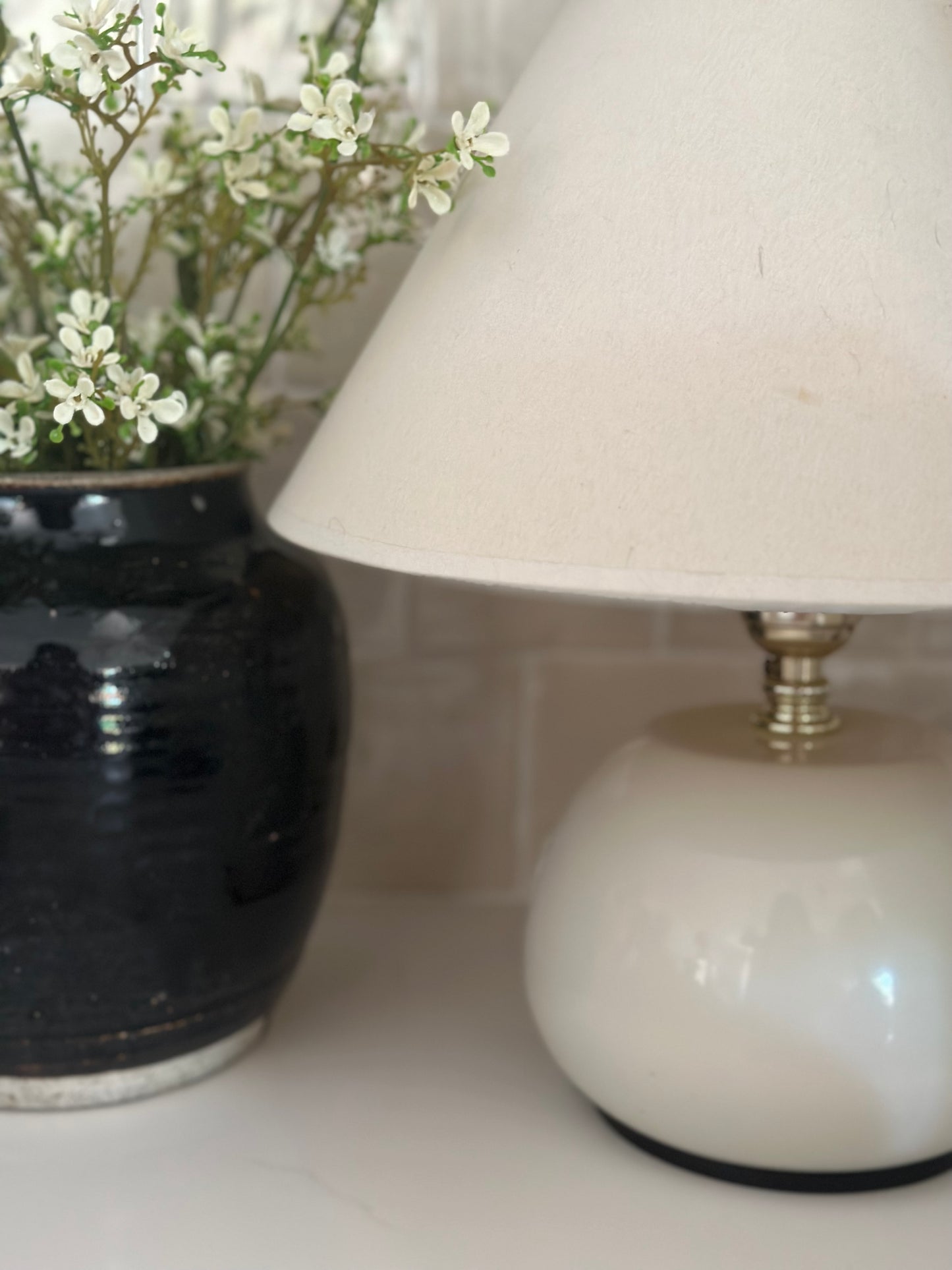 Small cream lamp