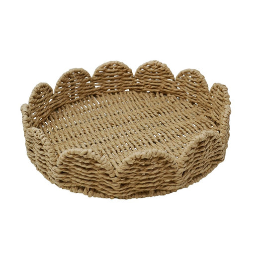 Scalloped woven tray