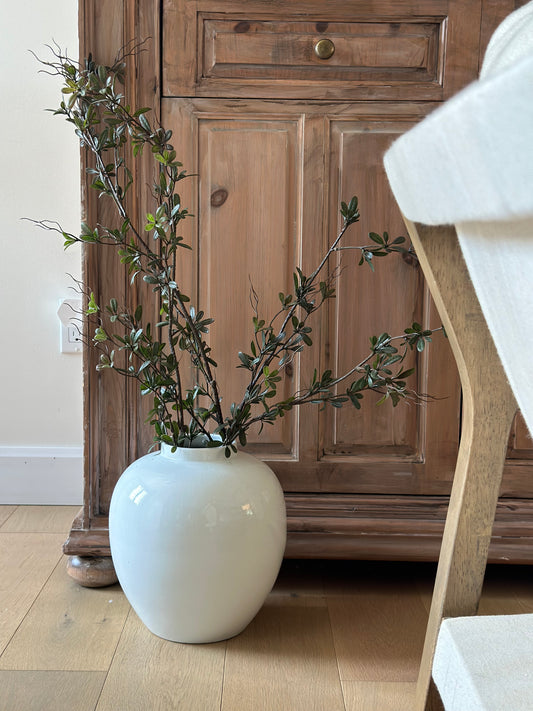 White antique glazed large pot