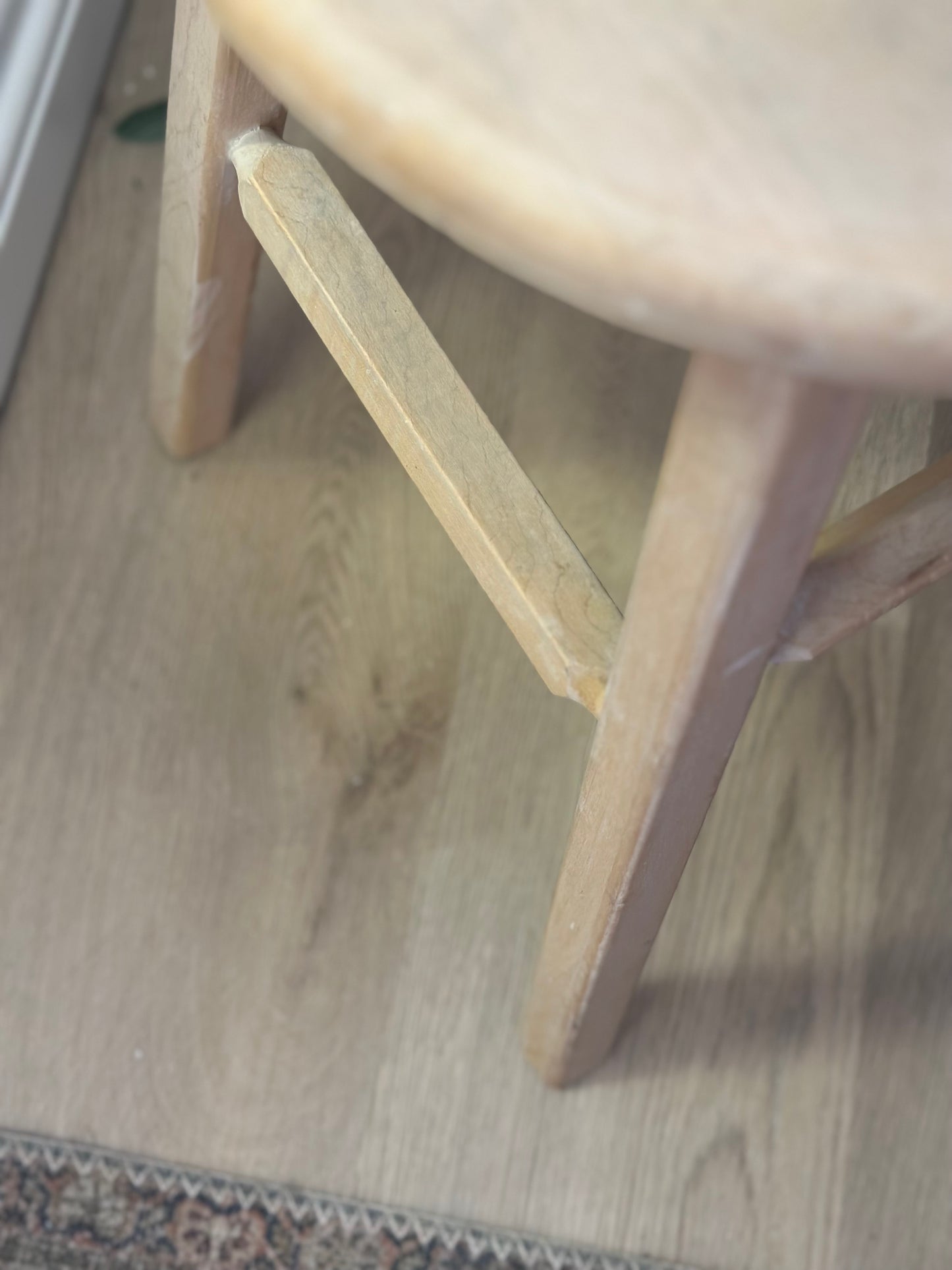 Reclaimed whitewash wood stool