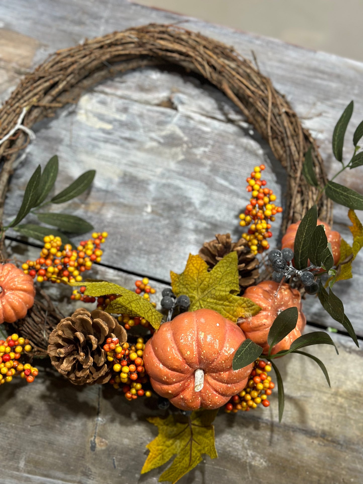 Vine Pumpkin Wreath