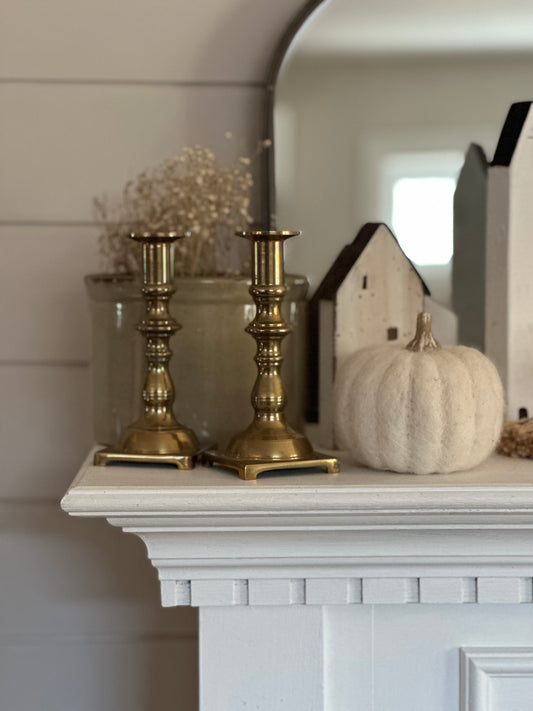 Pair of brass candle sticks