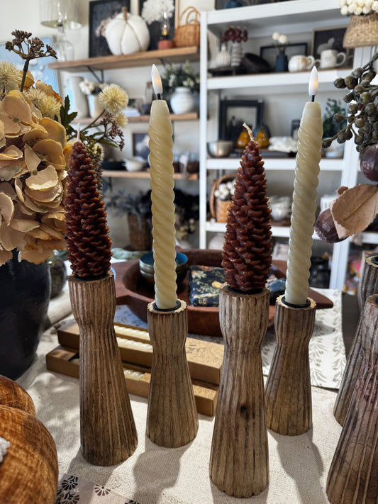 Pinecone Taper Candles