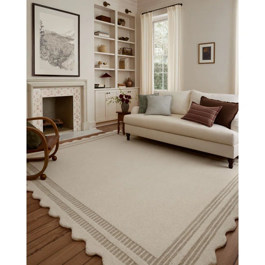 NEW Chris Loves Julia x Loloi Scottie Ivory / Grey Area Rug 5x7’ 6”