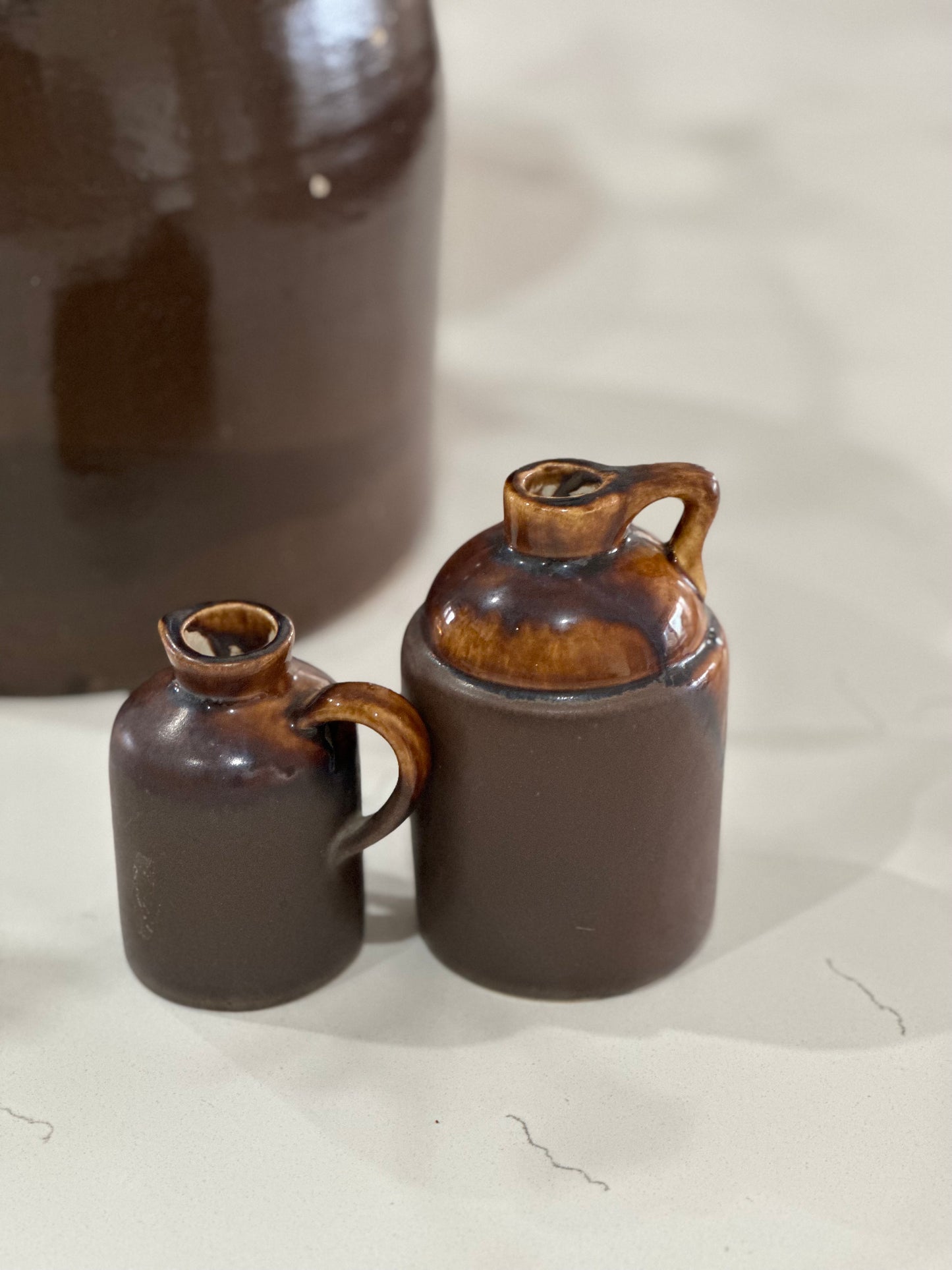 Pair of brown vintage brown jugs