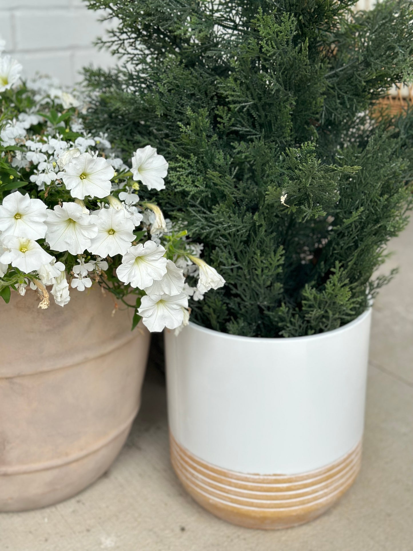 Metal outdoor planters (pair)